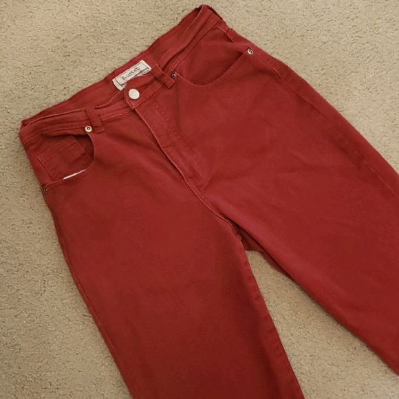 Vintage Passports Red Straight Leg Jeans - Picture 4 of 11